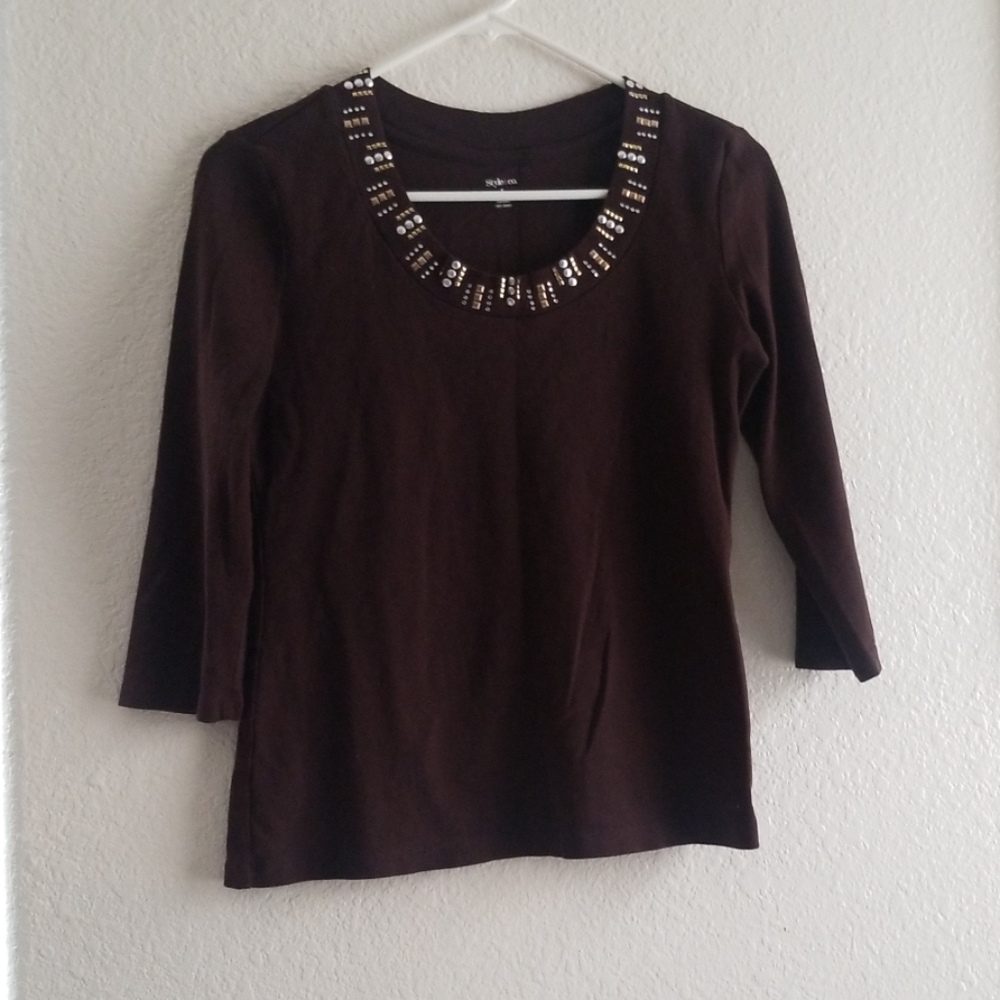 Style&co Brown shirt 🎣 - Picture 1 of 4
